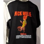 Siyah Unisex Sırt Baskılı Nıck Wilde T-Shirt