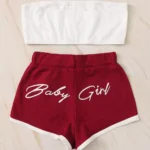 Baby Girl Bordo Şort Takımı