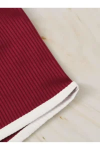 Baby Girl Bordo Şort Takımı - Görsel 4